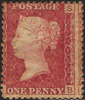 SG43 1d Red Plate 171 (SB) MM