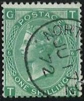 SG117 1/- Green Plate 6 (TG) VFU