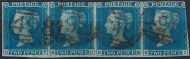 SG 14 1841 2d Blue Plate 3 (RF, RG, RH, RI)