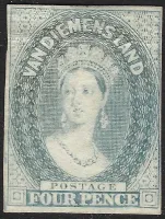 Tasmania SG.18var 4d Blue Perkins Bacon Proof