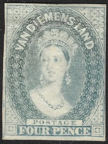 Tasmania SG.18var 4d Blue Perkins Bacon Proof