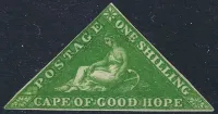 QV SG.8 C.O.G.H 1855-63 1/- bright yellow-green (perkins bacon) (vfu) sg cat £300