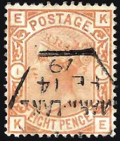 GB QV SG156 8d Orange (KE) SG Cat £350