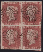 SG8th 1d Reds Plate 36 with GREENOCK Maltese Crosses