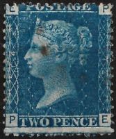 SG 46 2d Blue Plate 14 (PE) COPESTAKE, MOORE, CRAMPTON, & CO., LONDON Underprint