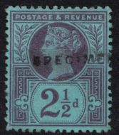 SG 201s 1½d Purple/Blue MM SPECIMEN OVPT