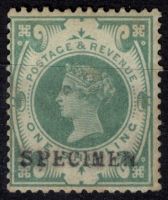 SG 211s 1/- Dull Green MM SPECIMEN OVPT