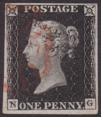 GB QV SG.2 1d Black Plate 1b (NG) Re-Entry