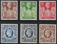GB KGVI Arms SG 476 - 478b 1939-48 Unmounted Mint