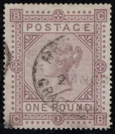 GB QV SG.129 £1 brown-lilac (CB) wmk maltese cross SG Cat £4,500