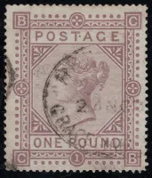 GB QV SG.129 £1 brown-lilac (CB) wmk maltese cross SG Cat £4,500
