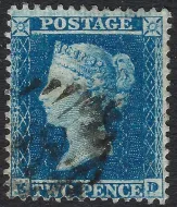GB QV SG.23 2d blue plate 4 (ed) Wmk SC Perf 14 sg cat £225 + Matching sg14 2d plate 4 imperf (ed) sg cat £90 - matching pair