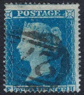GB QV SG.27 2d blue plate 5 (fh) Wmk lC, alphabet 2, Perf 16 sg cat £450