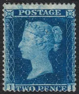 GB QV SG36a 2d Deep Blue Plate 6 (II) Wmk LC Perf 16