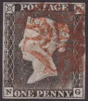 GB QV SG.2 1d Black Plate 1a (NG) Very Worn Plate