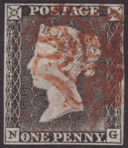 GB QV SG.2 1d Black Plate 1a (NG) Very Worn Plate