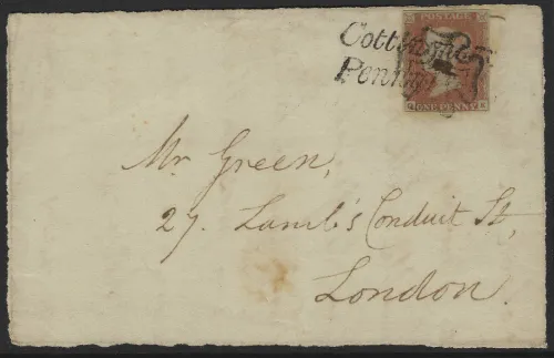 SG8.va 1d Red with Penny Post Cancel