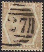 SG123 6d Pale Buff Plate 12