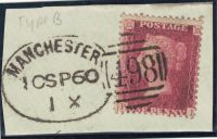 SG40 1d Red Plate 52 (FI) with MANCHESTER Spoon Cancel