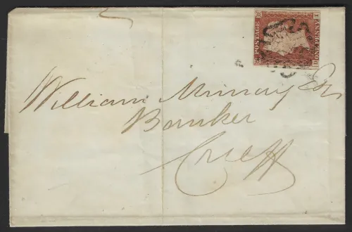 SG8tt 1d Red on Cover with Perth Maltese Cross