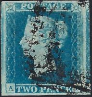 SG13 1841 2d Blue Plate 3 (AD)