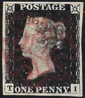 GB QV SG2 1840 1d black Plate 1b (TI)