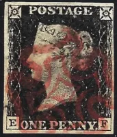 GB QV SG2 1840 1d black Plate 4 (EF)