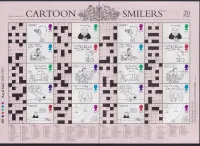 LS13 2003 Crossword Cartoons Royal Mail Generic Smilers Sheet